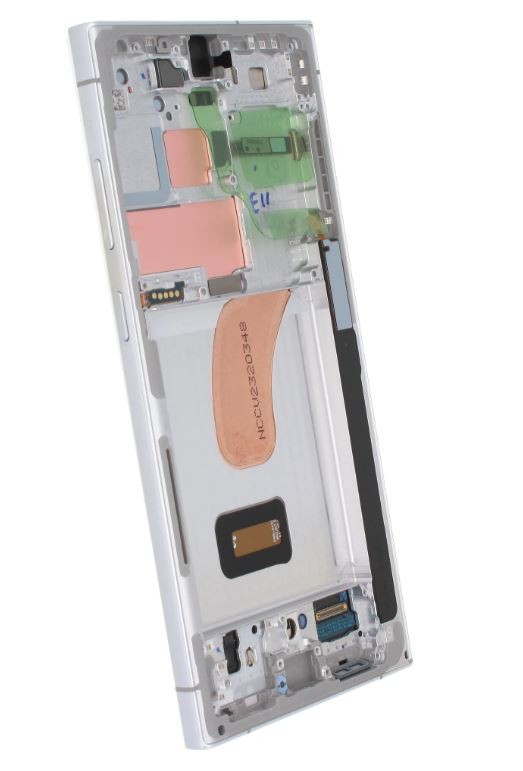 Ekranas Samsung S918 S23 Ultra 5G su lietimui jautriu stikliuku ir rėmeliu Sky Blue/Lime originalus (service pack)