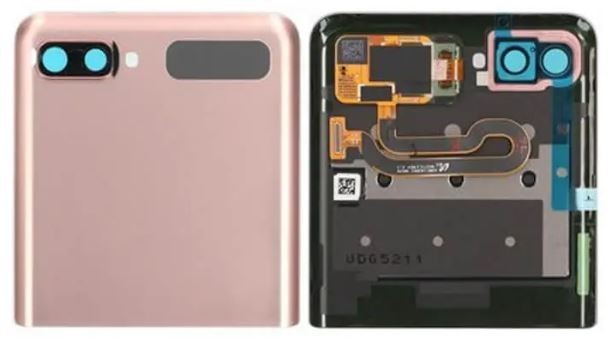 Ekranas Samsung F707 Z Flip 5G su lietimui jautriu stikliuku ir rėmeliu išorinis (Outer) Mystic Bronze originalus (used Grade B)