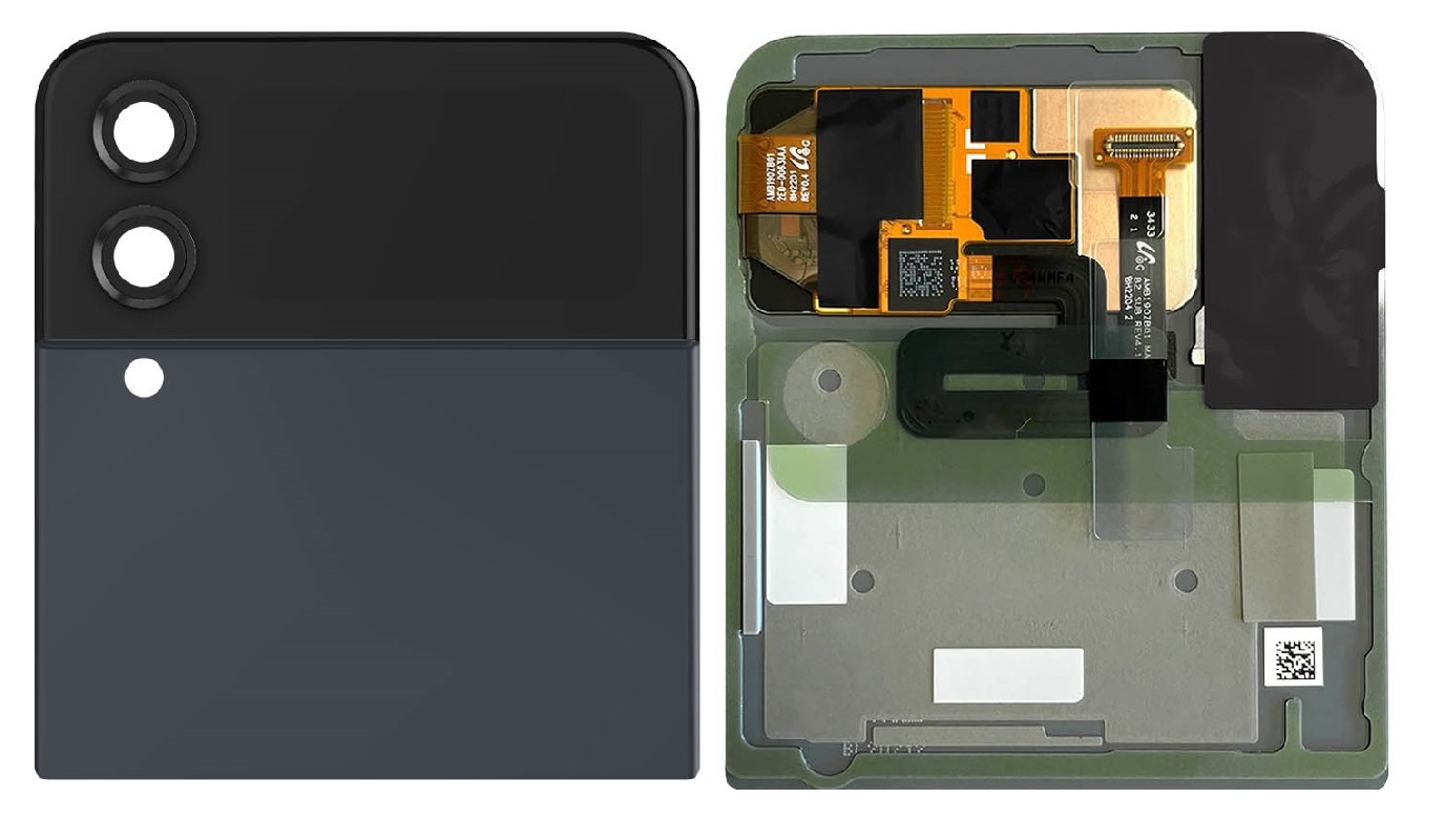 Ekranas Samsung F721 Z Flip4 5G su lietimui jautriu stikliuku ir rėmeliu išorinis (Outer) Graphite originalus (used Grade B)