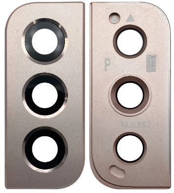 Samsung S901 S22 kameros stikliukas su rėmeliu Pink Gold ORG