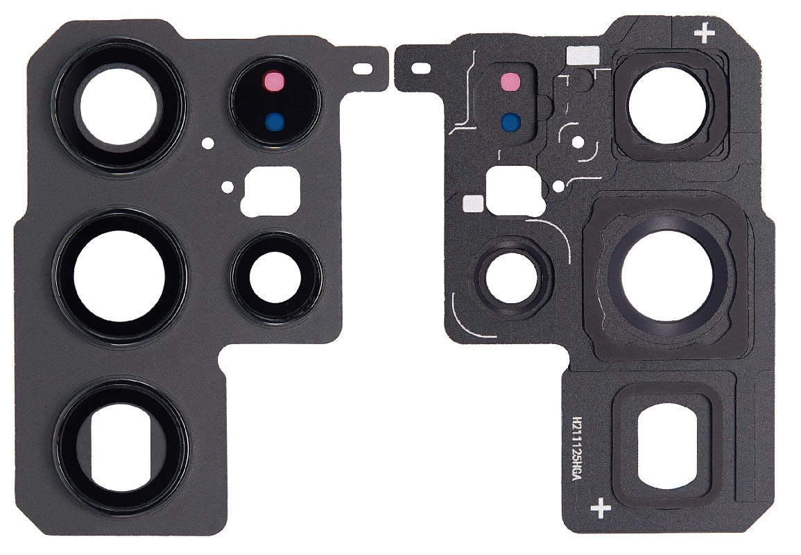 Samsung S908 S22 Ultra kameros stikliukas su rėmeliu Black ORG