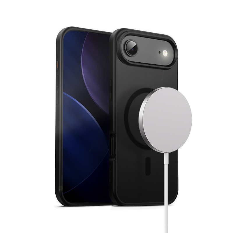 Crong Hybrid Frost MAG Cover - MagSafe iPhone Air dėklas (juodas)