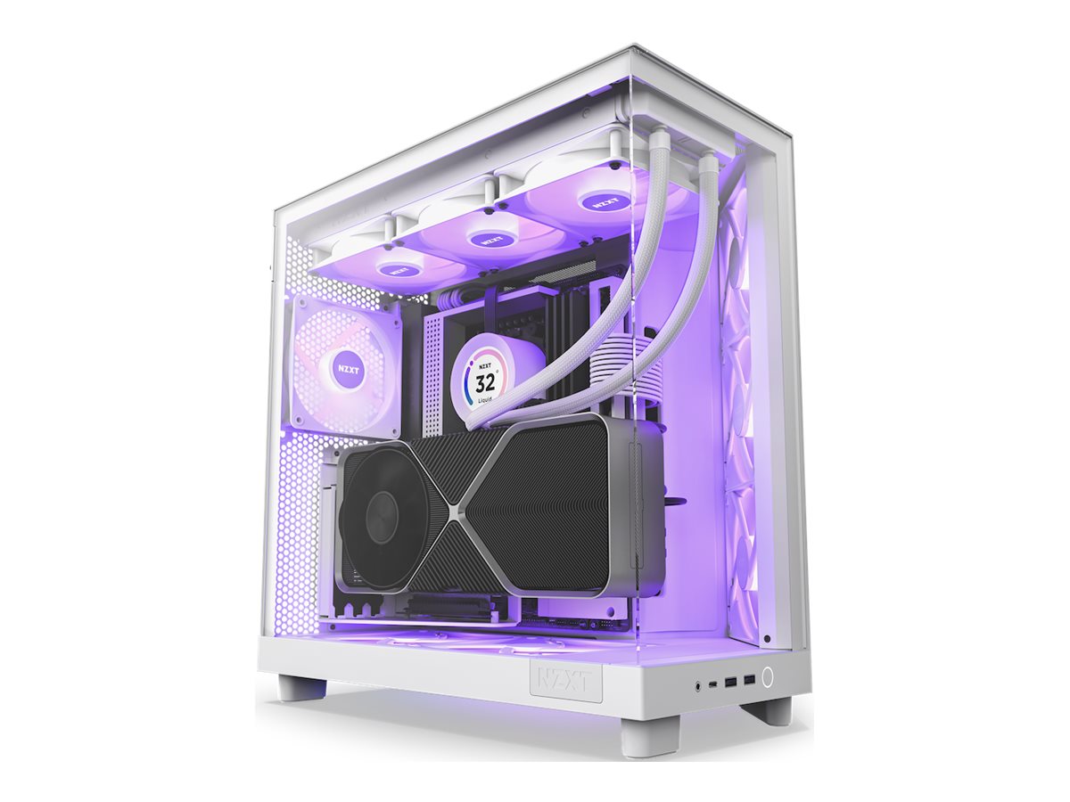 NZXT H6 Flow RGB kompiuterio korpusas baltas