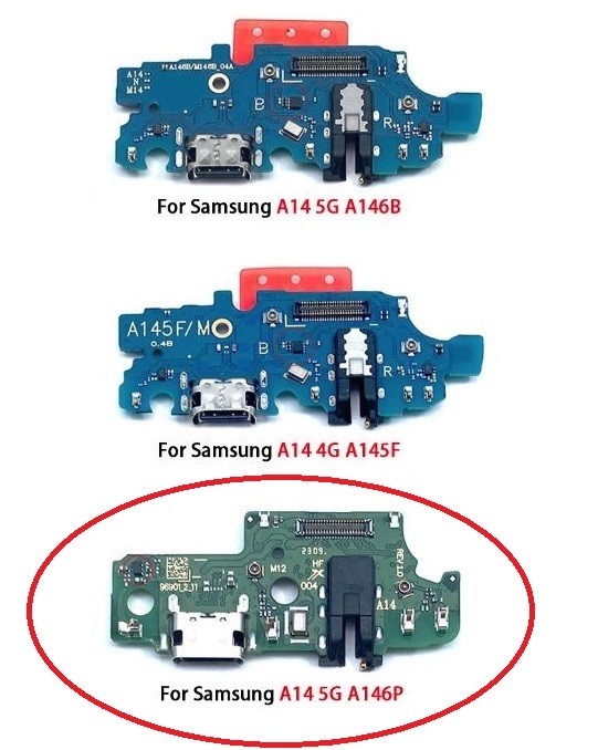 Lanksčioji jungtis Samsung A146P A14 5G 2023 su įkrovimo kontaktu, mikrofonu, ausinių lizdu originali (service pack)