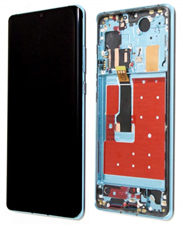 Ekranas Huawei P30 PRO su lietimui jautriu stikliuku ir rėmeliu Aurora OLED