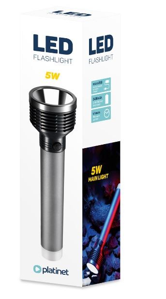 Platinet LED žibintuvėlis (5W 2400mAh)