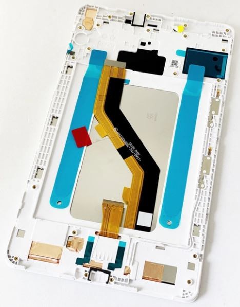 Ekranas Samsung T295 Tab A 8.0 LTE 2019 su lietimui jautriu stikliuku ir rėmeliu White (Refurbished) ORG