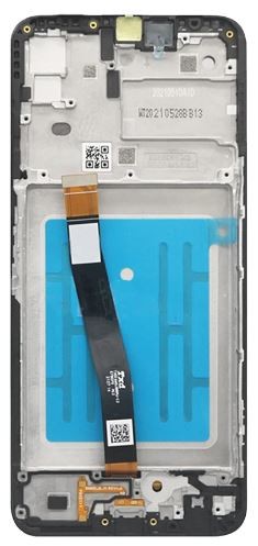 Ekranas Samsung A226 A22 5G su lietimui jautriu stikliuku ir rėmeliu Black originalus