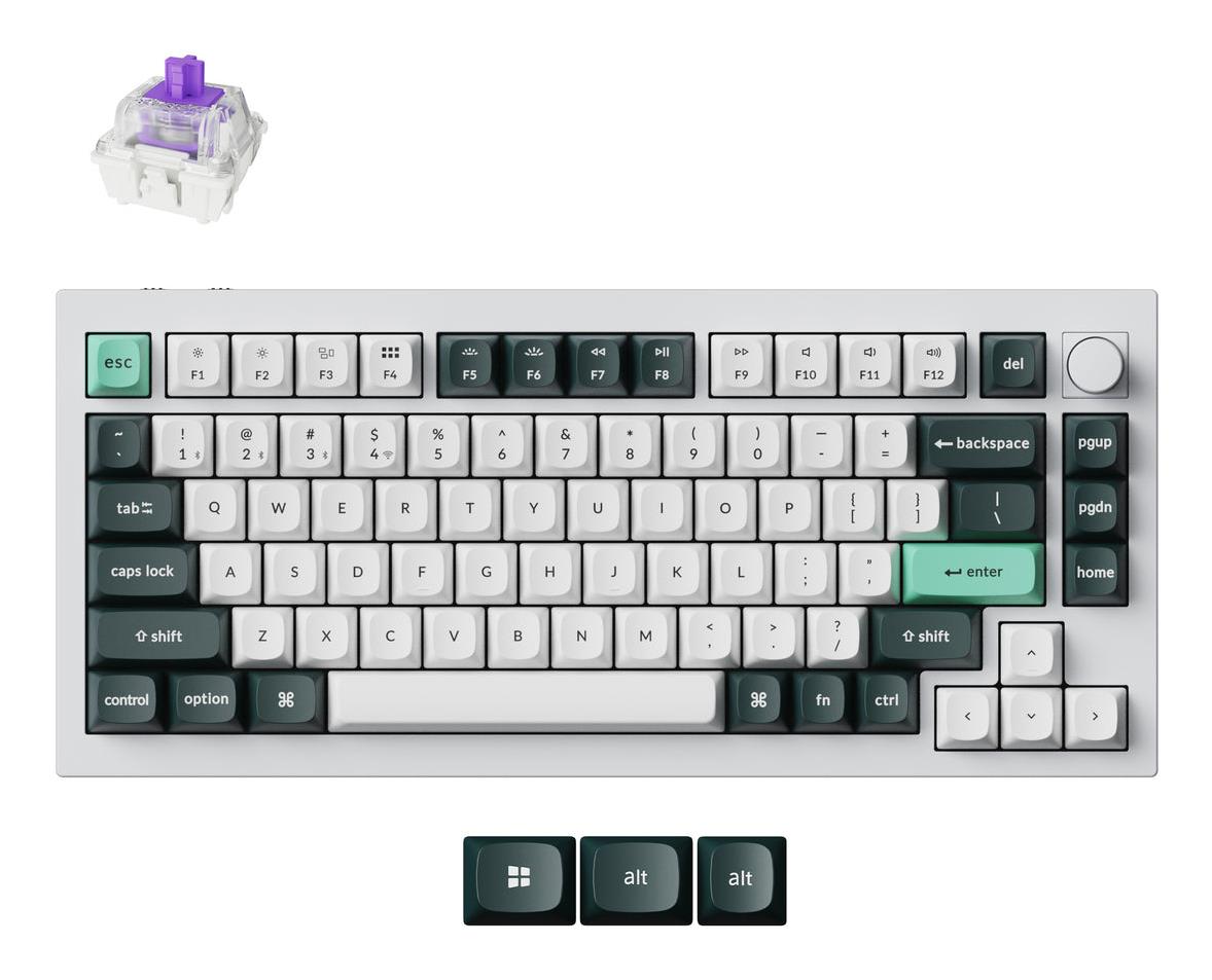 Belaidė klaviatūra KEYCHRON Q1 HE RGB Shell White Q1H-P1