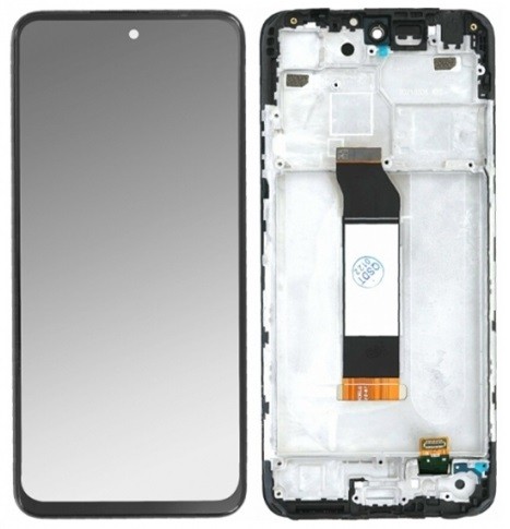 Ekranas Xiaomi Redmi Note 10 5G/Redmi Note 10T 5G/Poco M3 Pro 5G su lietimui jautriu stikliuku ir rėmeliu Black ORG