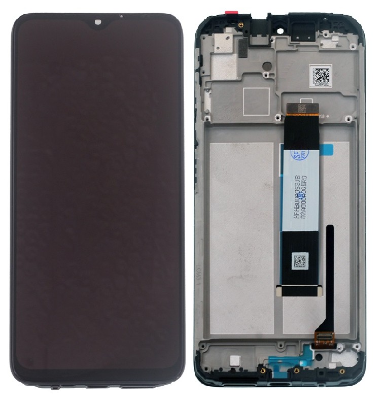 Ekranas Xiaomi Redmi 9T/Redmi Note 9 4G 2021/Poco M3 su lietimui jautriu stikliuku ir rėmeliu Black ORG