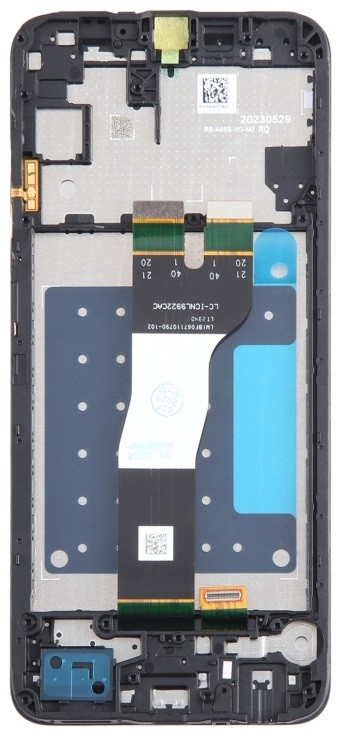 Ekranas Samsung A057 A05S 2023 su lietimui jautriu stikliuku Black ir rėmeliu originalus (service pack)