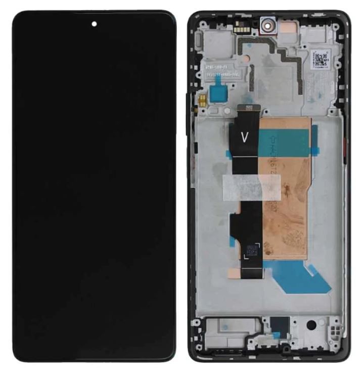 Ekranas Xiaomi Poco F5 5G su lietimui jautriu stikliuku ir rėmeliu Black originalus (service pack)