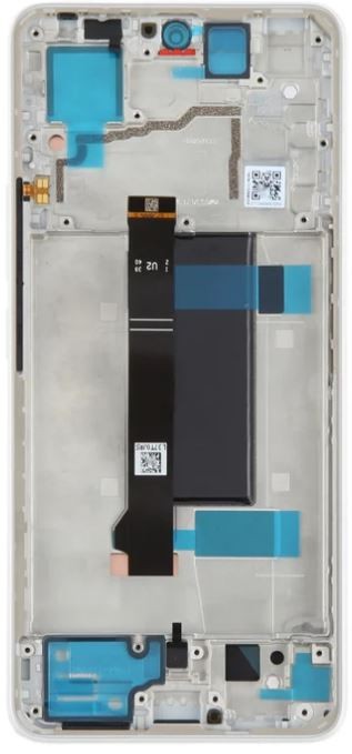 Ekranas Xiaomi Poco X6 5G su lietimui jautriu stikliuku ir rėmeliu White (compatible with Redmi Note 13 Pro 5G) originalus (service pack)