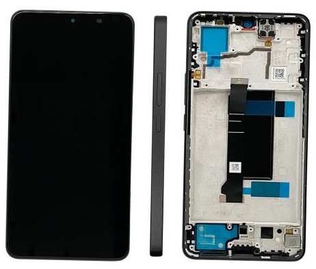 Ekranas Xiaomi Redmi Note 13 Pro 5G su lietimui jautriu stikliuku ir rėmeliu Midnight Black (compatible with Poco X6 5G) originalus (service pack)