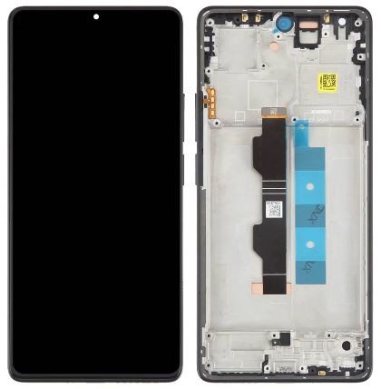 Ekranas Xiaomi Redmi Note 13 Pro 4G/Poco M6 Pro 4G su lietimui jautriu stikliuku ir rėmeliu Black/Blue originalus (service pack)