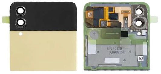 Ekranas Samsung F721 Z Flip4 5G su lietimui jautriu stikliuku ir rėmeliu išorinis (Outer) Pink Gold originalus (used Grade C)