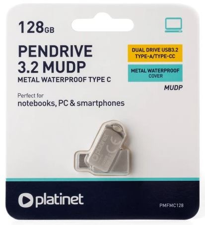 Atmintinė Platinet Metal UDP 128GB USB 3.2 + Type-C