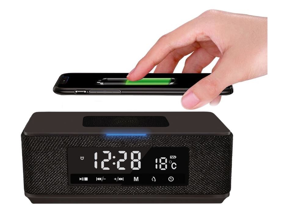 Bluetooth nešiojamas garsiakalbis OMEGA (PMGQ15B) (wireless charging function) juodas