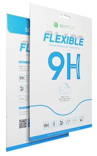 LCD apsauginis stikliukas Bestsuit Flexible Hybrid Glass 9H Apple iPad Air 11" (2024) pritaikytas dėklui juodas