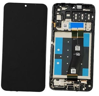 Ekranas Samsung A145 A14 4G 2023 su lietimui jautriu stikliuku ir rėmeliu Black originalus (used Grade B)