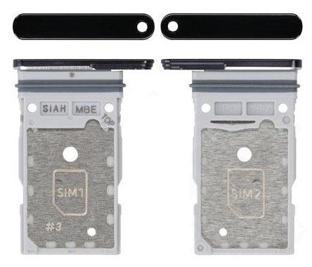 SIM kortelės laikiklis Samsung S918 S23 Ultra Dual Phantom Black originalus (service pack)