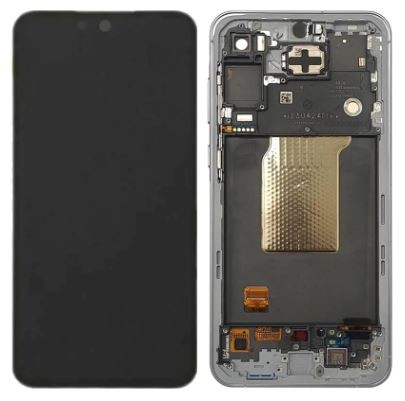 Ekranas Samsung A556 A55 5G su lietimui jautriu stikliuku ir rėmeliu Awesome Iceblue originalus (assembled service pack)