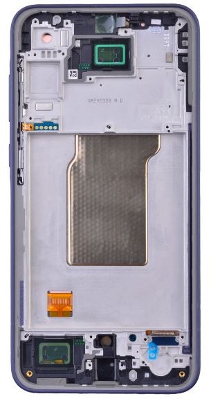 Ekranas Samsung A356 A35 5G su lietimui jautriu stikliuku ir rėmeliu Navy OLED (real size)