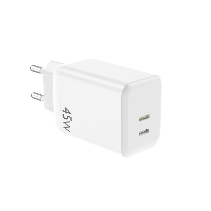 Įkroviklis NCC (2xUSB-C; 45W) baltas
