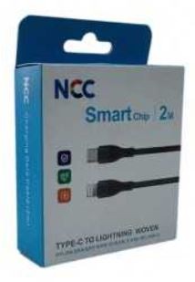 USB kabelis NCC Woven "USB-C to Lightning" (27W) 2m juodas
