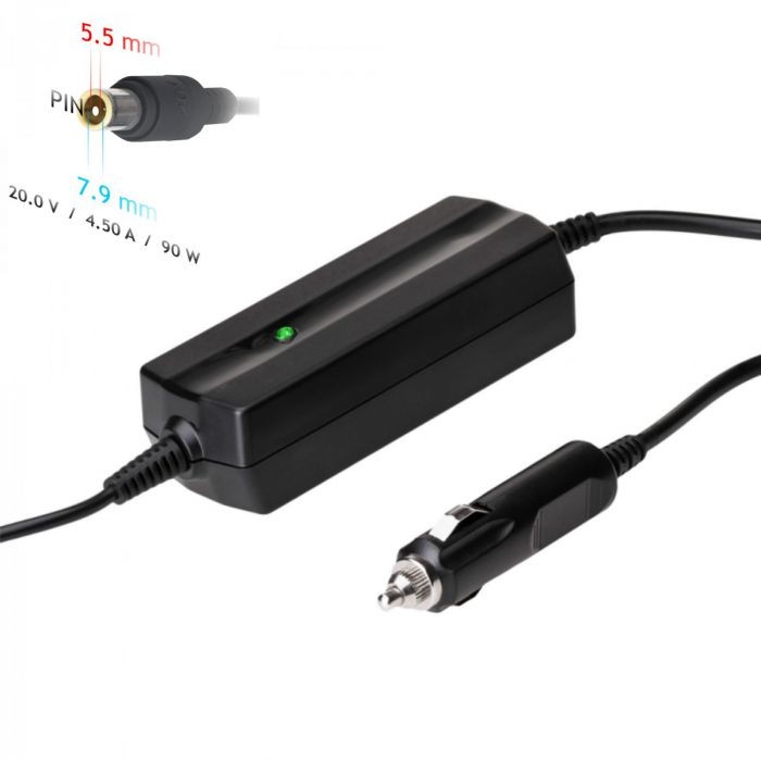 Automobilinis nešiojamojo kompiuterio pakrovėjas Akyga AK-ND-39 (20V / 4.5A 90W 7.9 x 5.5mm + pin) LENOVO 1.2m