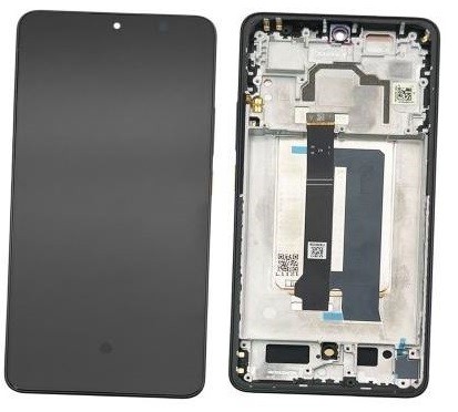 Ekranas Xiaomi Poco X6 Pro 5G su lietimui jautriu stikliuku ir rėmeliu Black originalus (service pack)