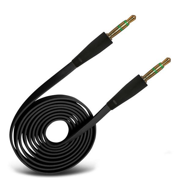 Audio adapteris SLIM 3,5mm į 3,5mm (p-p) juodas