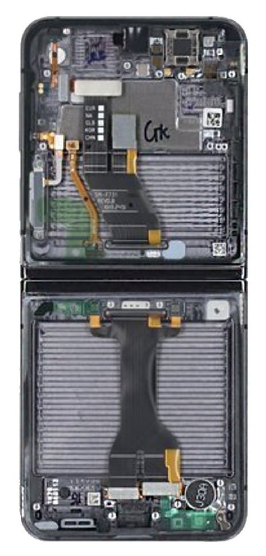 Ekranas Samsung F731 Z Flip5 5G su lietimui jautriu stikliuku ir rėmeliu (Inner) Graphite originalus (used Grade B)