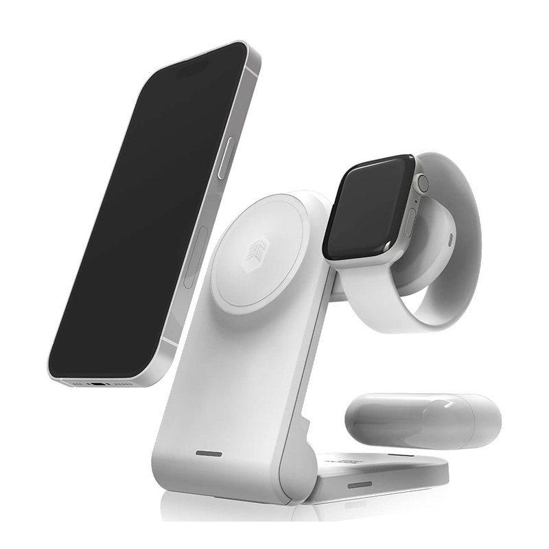 STM ChargeTree MAG - 3-in-1 mobile wireless įkroviklis with MagSafe (baltas)