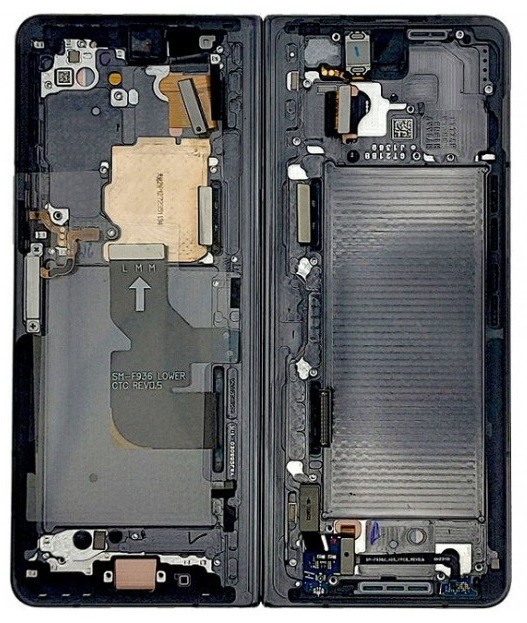 Vidinis korpusas Samsung F936 Z Fold4 5G Phantom Black originalus (used Grade C)