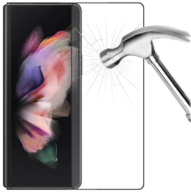 LCD apsauginis stikliukas "5D Full Glue" Samsung F936 Z Fold4 Outer juodas be įpakavimo