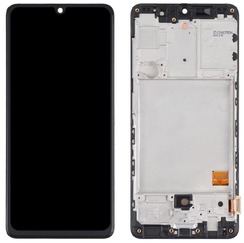 Ekranas Samsung A415 A41 2020 su lietimui jautriu stikliuku ir rėmeliu Black (TFT version) HQ