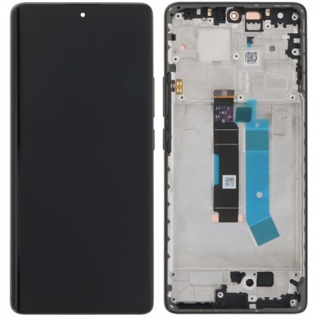 Ekranas Xiaomi Redmi Note 14 Pro 4G su lietimui jautriu stikliuku ir rėmeliu Black OLED