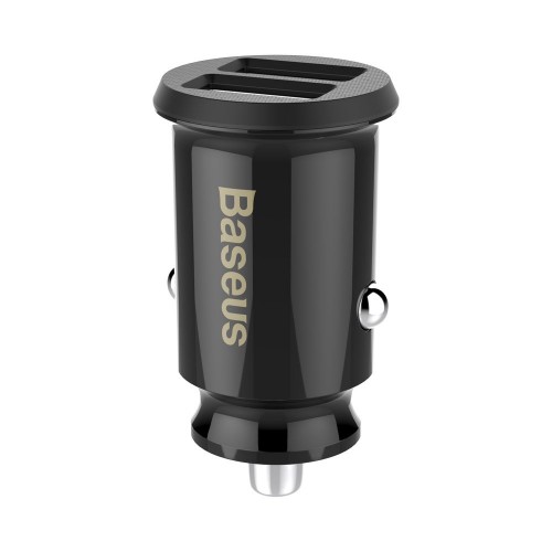 Automobilinis įkroviklis Baseus "Grain Mini" juodas (2xUSB / 3.1A)