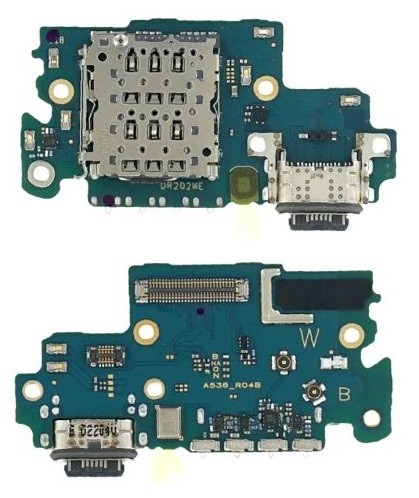 Lanksčioji jungtis Samsung A536 A53 5G su įkrovimo kontaktu, mikrofonu, SIM lizdu originali (used Grade A)