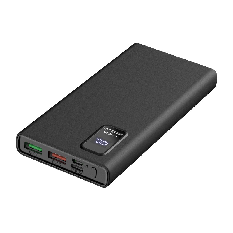 Išorinė baterija POWER BANK Platinet LED 10000mAh (2xUSB; 1xType-C; QC3.0 22,5W) juoda