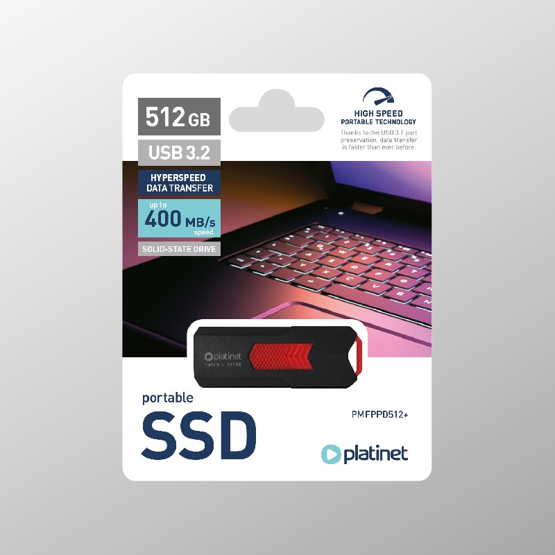 Atmintinė SSD Platinet USB 512GB (USB 3.2; 400MB/s)