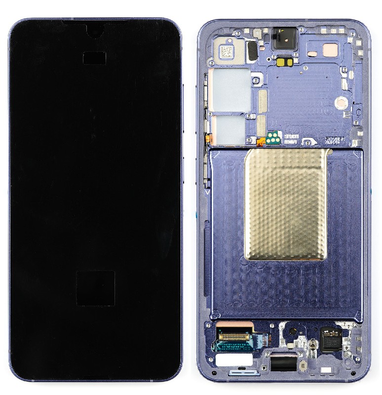 Ekranas Samsung S921 S24 su lietimui jautriu stikliuku ir rėmeliu Cobalt Violet originalus (used Grade A)