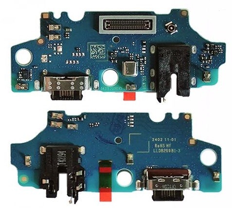 Lanksčioji jungtis Samsung A057 A05S 2023 su įkrovimo kontaktu, mikrofonu, ausinių lizdu originali (used Gade A)