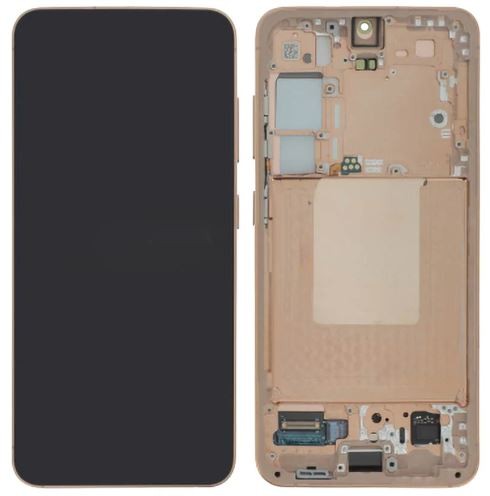 Ekranas Samsung S921 S24 su lietimui jautriu stikliuku ir rėmeliu Amber Yellow originalus (used Grade B)