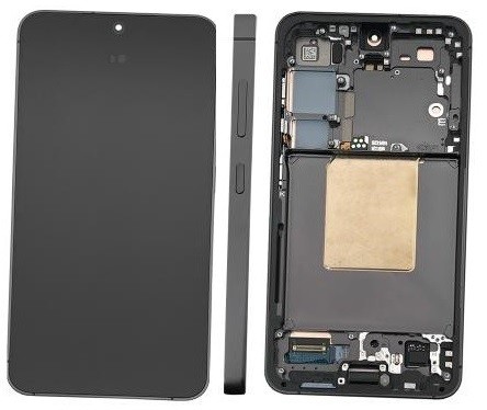 Ekranas Samsung S921 S24 su lietimui jautriu stikliuku ir rėmeliu Marble Grey originalus (used Grade B)