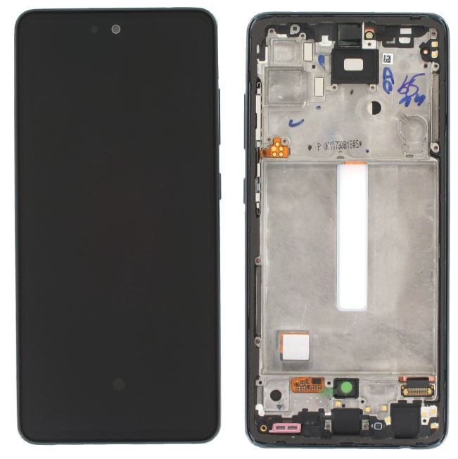 Ekranas Samsung A525/A526 A52 4G/5G 2021 su lietimui jautriu stikliuku ir rėmeliu Awesome Black originalus (service pack)