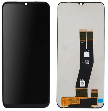 Ekranas Samsung A145 A14 4G 2023 su lietimui jautriu stikliuku (Black flex) Black originalus