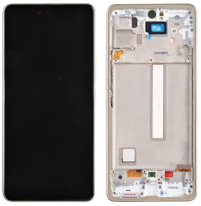 Ekranas Samsung A536 A53 5G 2022 su lietimui jautriu stikliuku ir rėmeliu Awesome White originalus (used Grade C)